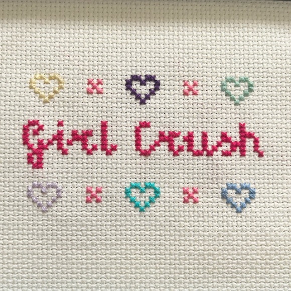 Cross stitch “Girl Crush” Embroidery Art - Picture 2 of 4
